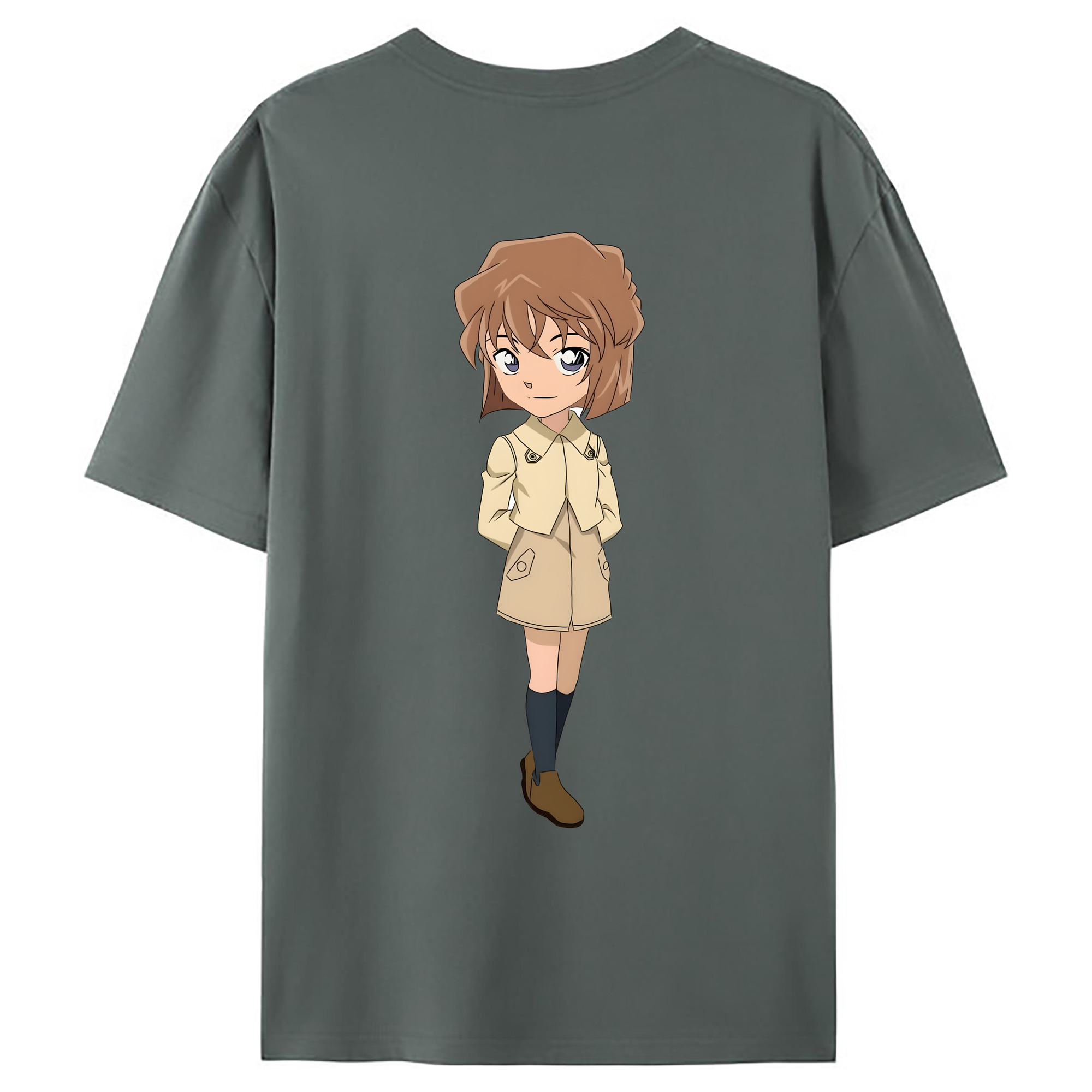 （画像用） 名探偵コナン 灰原 哀 はいばら あい Detective Conan Anita Hailey、Vi Graythorn Haibara Ai 綿100％ メンズ半袖Tシャツ（バックプリント） 通気性